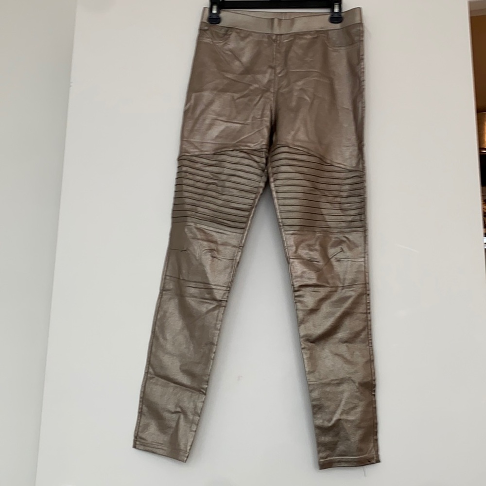 Metallic pants with stretch top
